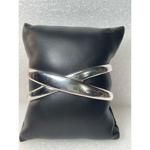 Vintage James Avery Solid 925 Sterling Silver Crossover Infinity Design Cuff Ban